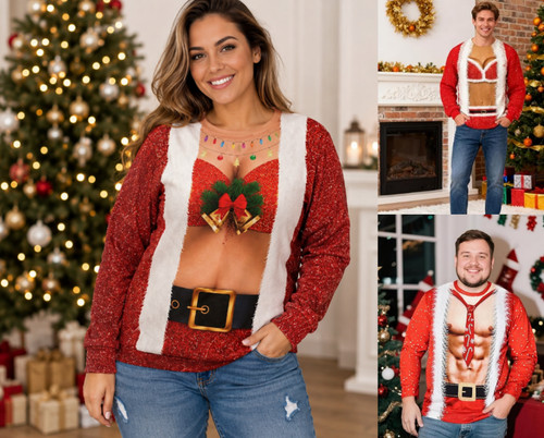 Unisex christmas jumper santa - christmas,